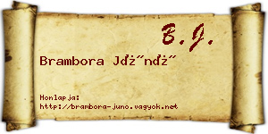 Brambora Júnó névjegykártya